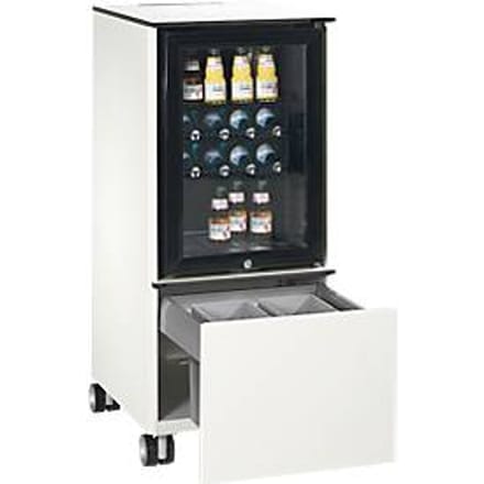 Caddy ASISTO C 3000, met koelkast, met afvalverzamelaar, verrijdbaar, wit