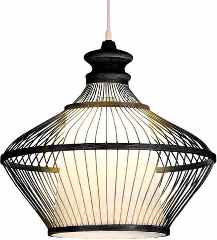 Fine Asianliving Bamboe Hanglamp Zwart Oliver D46xH40cm