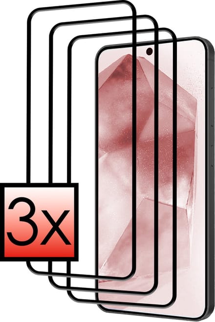 Screenprotector - 3 Stuks - Geschikt voor Samsung Galaxy A55 - Full Cover - Beschermglas - Gehard Glas - Tempered Glass - Screen Protector