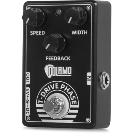 Dolamo T-Drive Phase Gitaareffectpedaal Breedte/Feedback/Snelheid DC 9V 6,35 mm Ingang/Uitgang Interface zwart