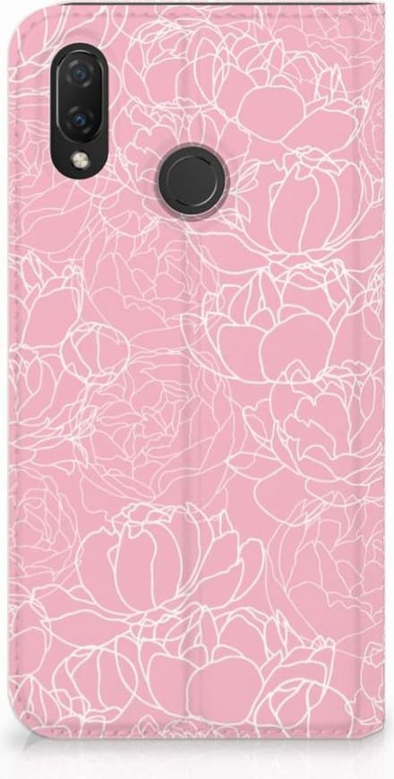 Huawei P Smart Plus Smart Cover White Flowers