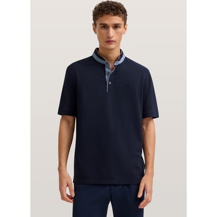 regular fit poloshirt met opstaande kraag en gestikt logo