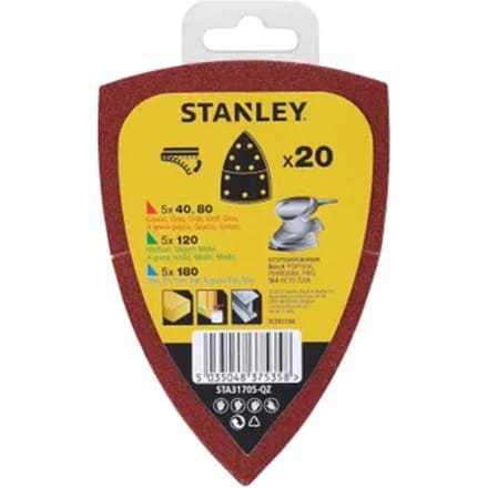 Stanley Schuurpad - K40/80/120/180 - Rood - 20 Stuks