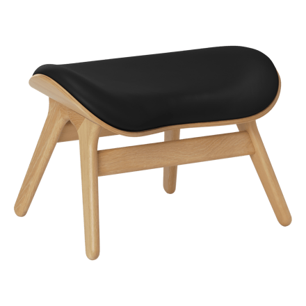 UMAGE A Conversation Piece Ottoman - eiken - Leder Hope black