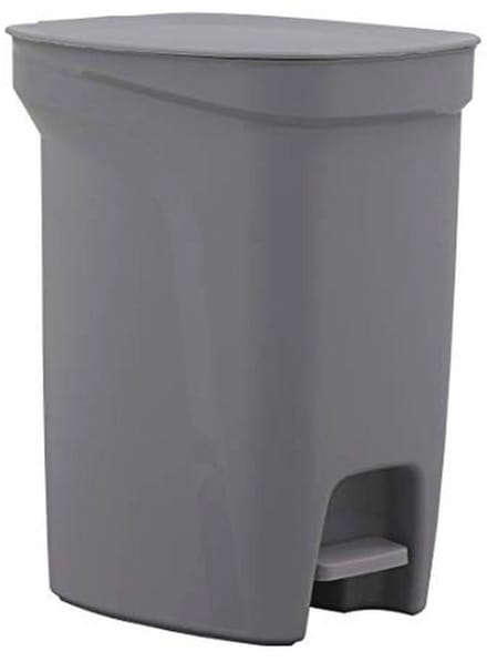 Pedaalafvalemmer 10 liter - kunststof - grijs