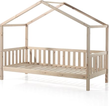 Belfurn - Huisbed Kansas met hek -90x200cm natuur