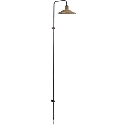 Bover wandlamp Platet A/05, zwart/messingkleurig, 142 cm