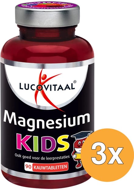 3x Lucovitaal Magnesium Kids (90 kauwtabletten)