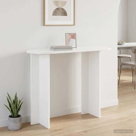 vidaXL - Wandtafel - Wit - 100 - x - 39,5 - x - 75 - cm - Bewerkt - hout
