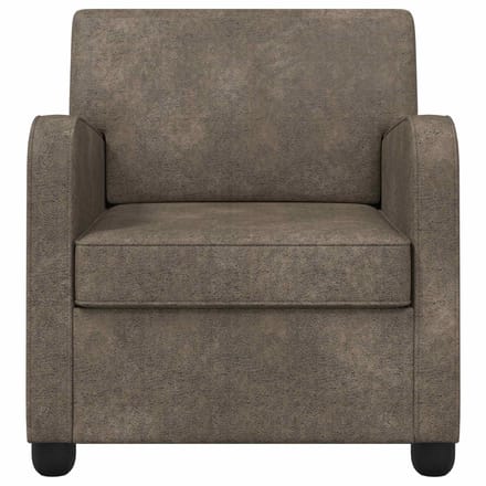 vidaXL - Fauteuil - Donkergrijs - Kunst - Suède - Leer