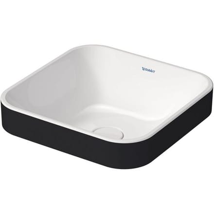 Duravit Happy D.2 Plus countertop sink 40 cm white / anthracite matt, without overflow, without tap hole bench