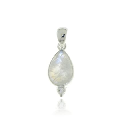 SilverGems  Zilveren hanger met Regenboog Maansteen edelsteen