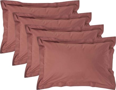 Homescapes Kussensloop 50x75 cm met Rand (Oxford) Set van 4 – Chocoladebruin – 100% Egyptisch Perkal Katoen – 200 TC