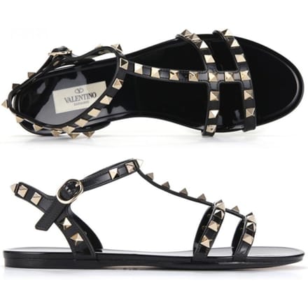 Valentino Rockstud Platte Sandalen 6w2s0h38 Pvs 0no 6W2S0H38 PVS 0NO (37) black
