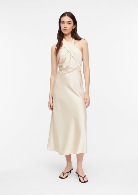 Satin Jurk Met Open Rug Dames COMMA