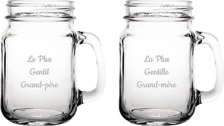 Drinkglas gegraveerd - 45cl - Le Plus Gentil Grand-père & La Plus Gentille Grand-mère