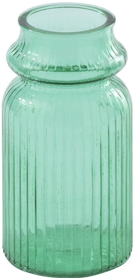 J-Line vaas Gestreept - glas - smaragdgroen