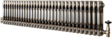 Kolomradiator - 2-kolom 300x1460 mm - ruw metaal - incl. kraan