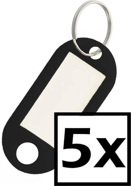 Sleutelhanger Sleutellabel Bagage Label Sleutel Naamlabel - Zwart - 5x