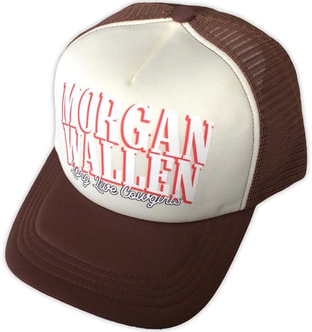Morgan Wallen - Long Live Cowgirls Trucker pet - Bruin/Gebroken wit