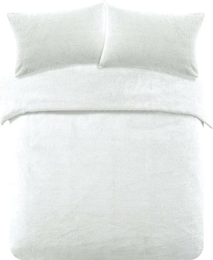 Decoware® Teddy fleece dekbedovertrek - Wit - 200x220 + 2st 60x70 cm