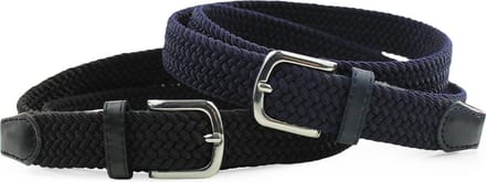 Elastische Smalle Dames Broekriem 2 Stuks - Zwart en Blauw