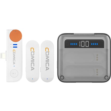 COMICA Vimo S-MI draadloos microfoonsysteem met 1 ontvanger en 2 microfoons 200M zendbereik wit