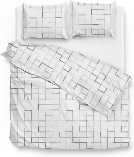 Zo! Home Alois Dekbedovertrek - Flanel - Eenpersoons - 140x200/220 cm - White/Grey
