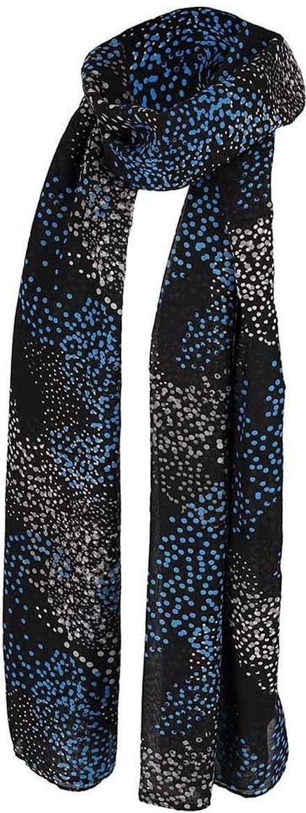 Sarlini Langwerpige Sjaal Drops Multi Kobalt Blauw