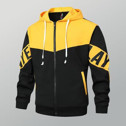 Mode Splicing Capuchon Vest Jas Klasse Uniform Groepsuniform Heren- en Dames Lente en Herfst Tops XL yellow