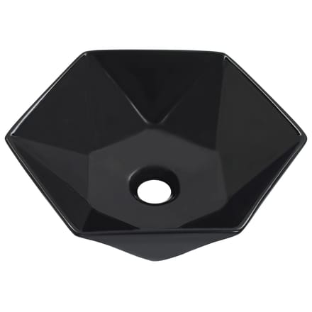 vidaXL - Wastafel - 41x36,5x12 - cm - keramiek - zwart