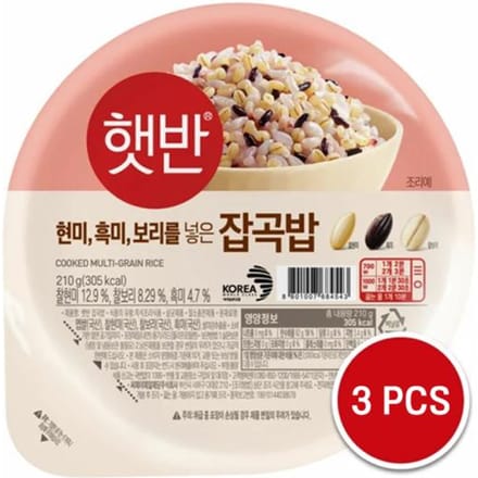 CJ Magnetronbare Instant Gekookte Rijst Hetban - Meergranenrijst 210g (2 opties) 3PCS red