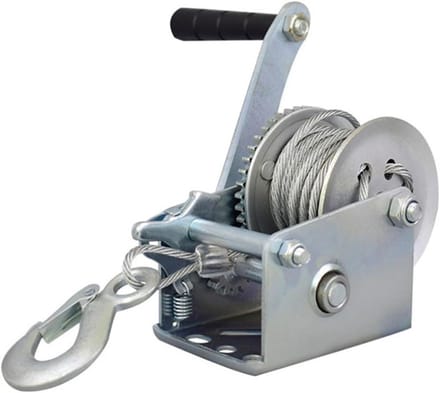Handlier - Tractiehijslier - Vrachtbehandeling - Zware stalen constructie - 1600 pond capaciteit - Grijs