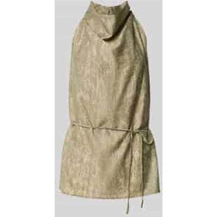 Top met halter van blouse met strikceintuur