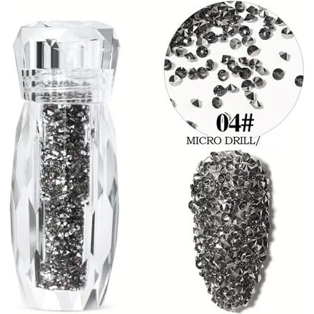 Glitternagels Steentjes Fee Micro-kristalkralen 3D Nail Art Accessoires DIY Pixie Design Manicure Decoratie zwart