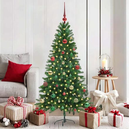 vidaXL - Kerstboom - met - 150 - LED - met - standaard - Groen - 150 - cm - PE
