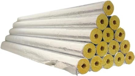 Stone wool pipe insulation 35/40 mm - 5 m 1/2 cardboard WLG 0.037 aluminum laminated pipe shell insulation for heating pipes various sizes