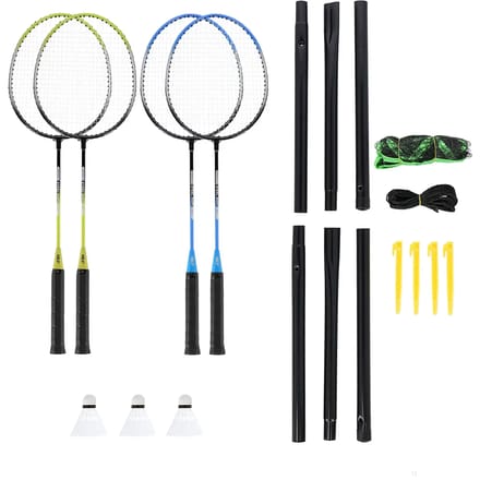 NILS NRZ014 - Badminton Set - 4 Rackets - 3 Shuttles - Inclusief Net en Hoes