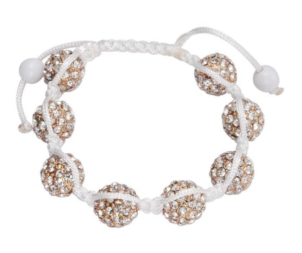 Behave Geknoopte armband met kralen en steentjes