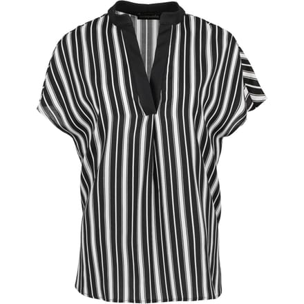 Mouwloze blauw-wit gestreepte top