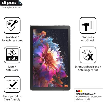 dipos – 2x Matte Pantserfolie geschikt voor Laptok KB1001 10.1 | 9H Screenprotector