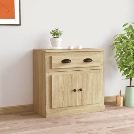 vidaXL - Dressoir - 70x35,5x67,5 - cm - bewerkt - hout - sonoma - eikenkleurig