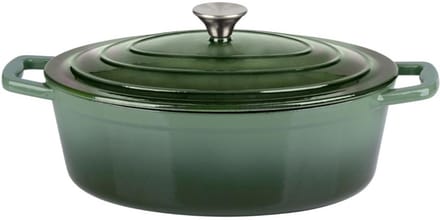 alpina Braadpan 33cm gietijzer groen