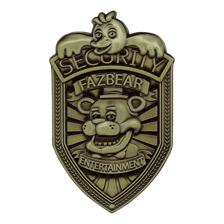 FaNaTtik Five Nights at Freddy´s Replica Security Badge Antique Brass Edition Replica: 1/1
