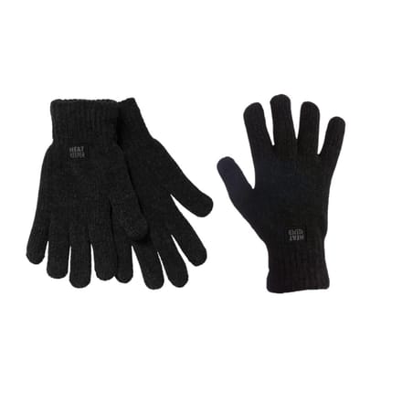 Heatkeeper - Gebreide thermo handschoenen dames - Chenille - Donker Grijs - One Size - 2-Paar