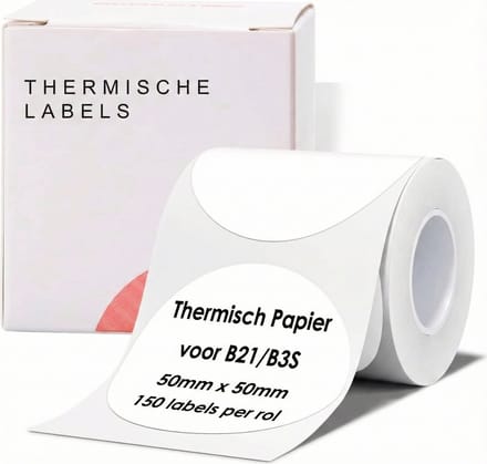 Niimbot labelprinterrol B21/B1/B3S/K3 - 50x50mm - 1 rol - wit - rond
