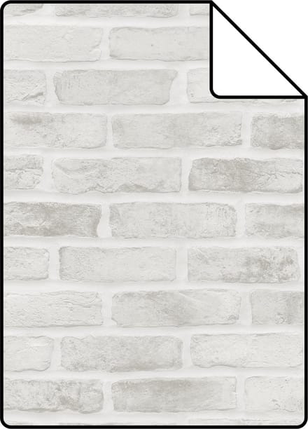 Proefstaal ESTAhome behang bakstenen grijs - 26.5 x 21 cm - 139137-S
