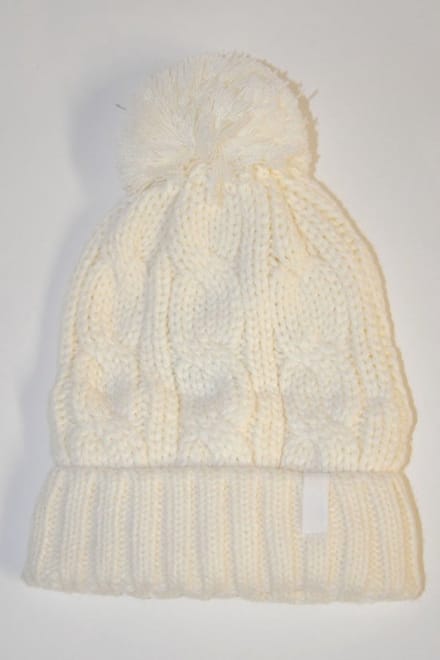Ewers-Muts gebreid Pompon- Wit
