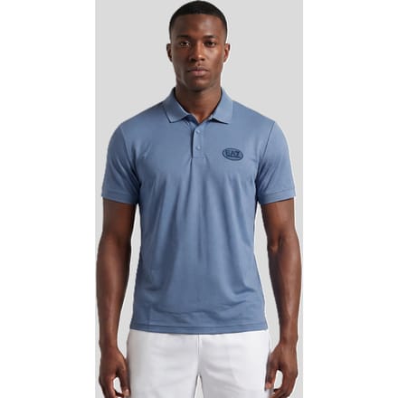 polo technische stof blauw man