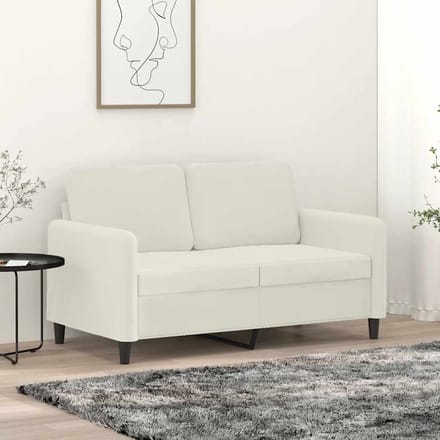 vidaXL - Tweezitsbank - 120 - cm - fluweel - crèmekleurig